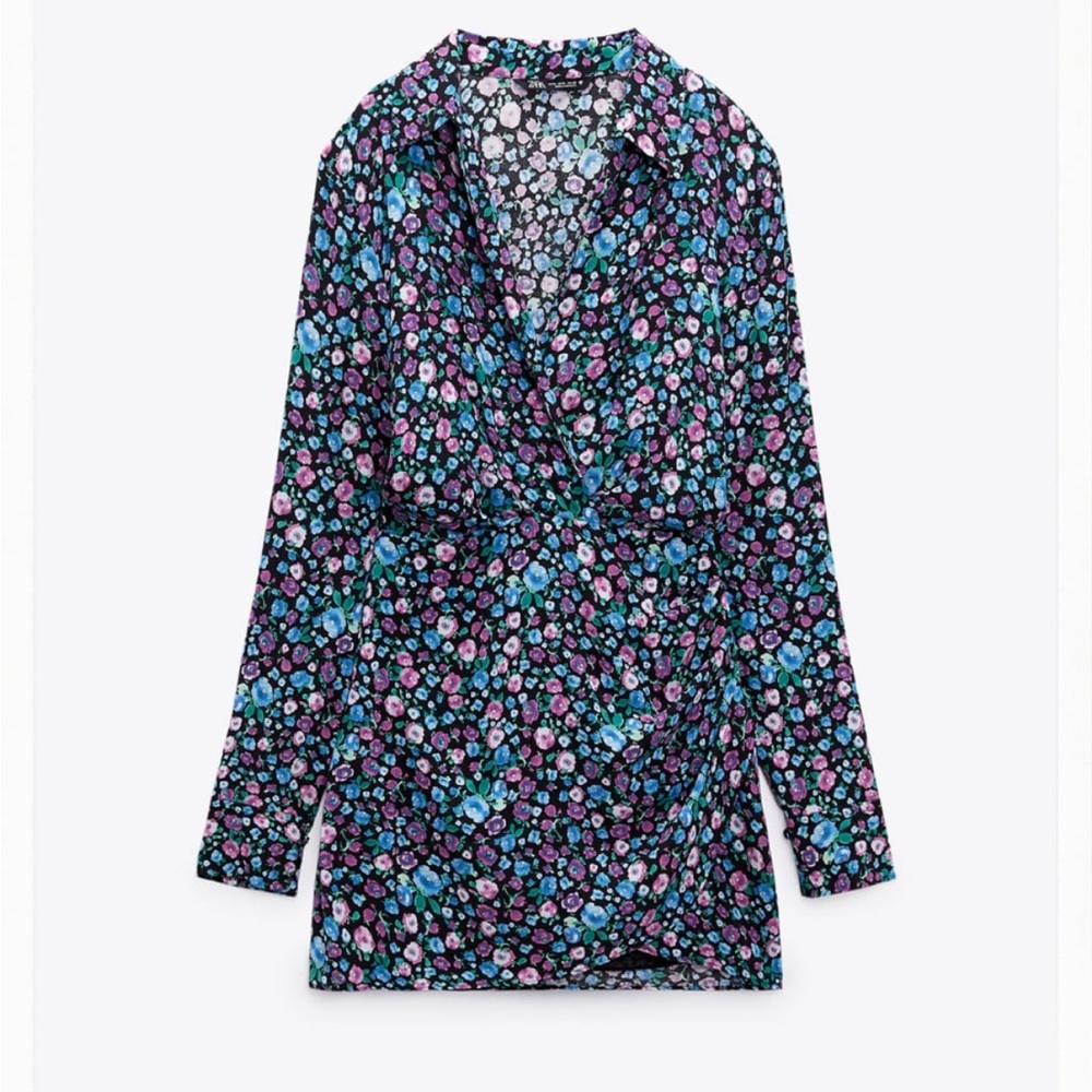 Zara short satin effect dress sz XL NWTS